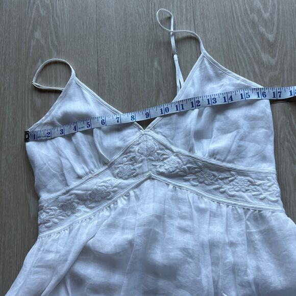 J Crew Embroidered Midi Dress In Ramie Tall 8 White Sheer Boho Cottage - Picture 7 of 13